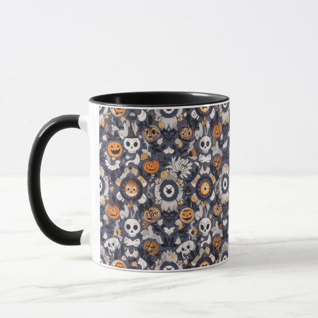 Caneca Pumpkin De Halloween Louco E Bonito, Ghost Sem Olh (Esquerda)
