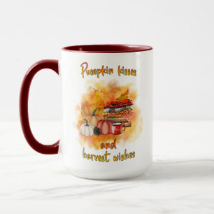 Caneca Pumpkin Kisses e Harvest Deseja 15oz Mug