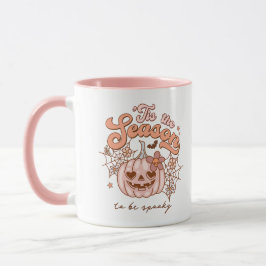 Caneca Pumpkin rosa-claro Halloween Nome Retro Mug Rosa