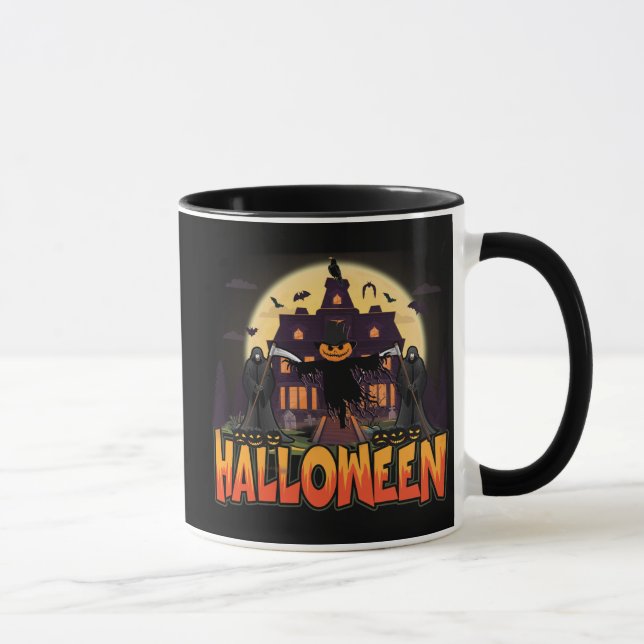 Caneca Pumpkin Scary House, Halloween (Direita)
