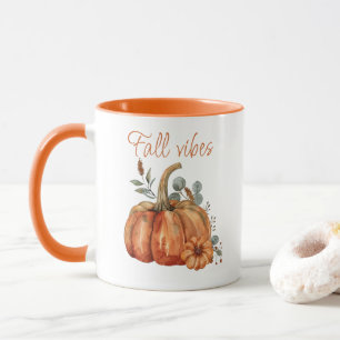 Caneca Pumpkin Seasonal Cuja Aquarela Cai Vibes Café
