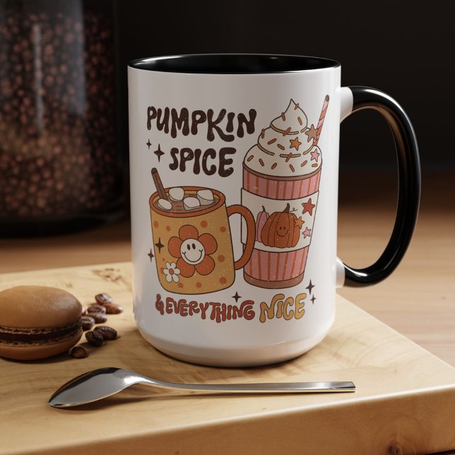 Caneca Pumpkin Spice e Tudo Muito Bem, Vibes De Queda (Criador carregado)