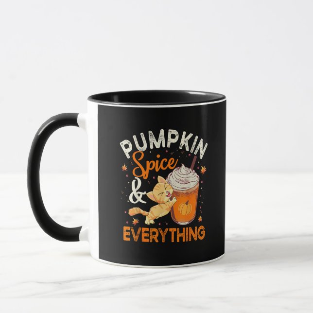 Caneca Pumpkin Spice Tudo Camisa Gato Fato De Gato Fora D (Esquerda)