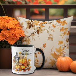 Caneca Pumpkins Maple Tree Deixa Lâmpada Graças