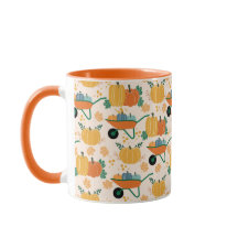 Pumpkins Wheelbarrow Autumn Garden Folhas