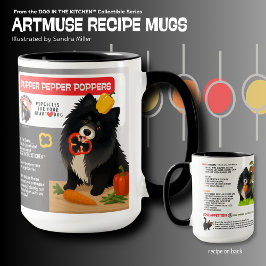 Caneca PUPPER PEPPER POPPERS Dog treats  Art Muse Recipe 