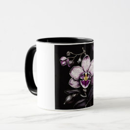 Caneca "Purple Orchid Mug - Floral Elegance Cup"