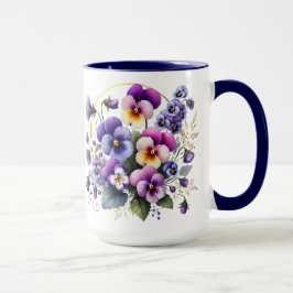 Caneca Purple Pansy Floral Mug