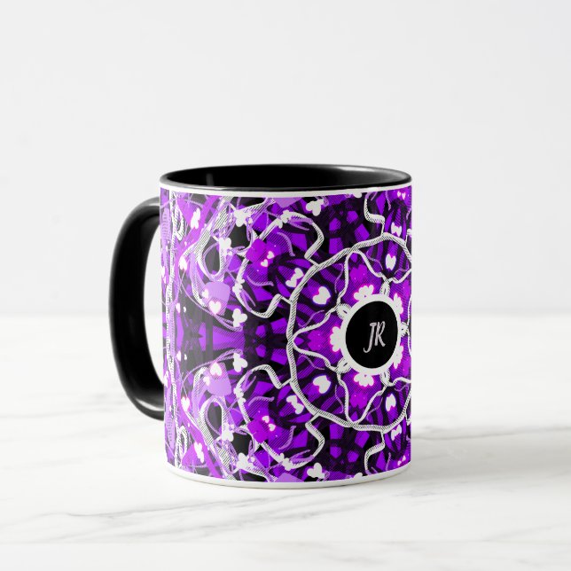 Caneca Púrpura abstrada (Frente Esquerda)