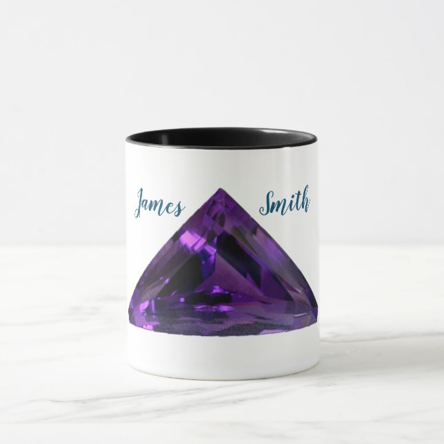 Caneca Púrpura Triângulo Ametist Café Mug Com Seu Nome (Centro)
