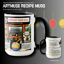 Caneca PURRRRFECT POKE BOWL- SOOT CAT  Art Muse Recipe 