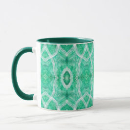 Caneca Push Abstract Light Green White Watercolor Art
