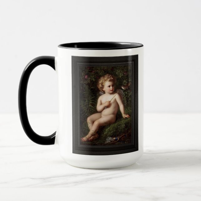 Caneca Putto Alimentando Um Morango Para Um Pássaro (Esquerda)
