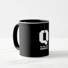 Caneca Q(Quebec) Código de alfabetos fonéticos e morse da