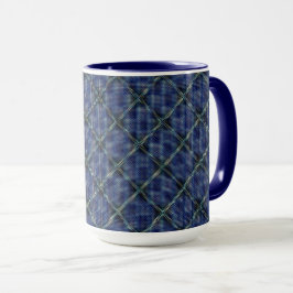 Caneca quadrado azulado com pontos pixelizados