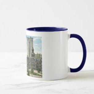 Caneca Quadrado da câmara municipal, vintage 1915 de
