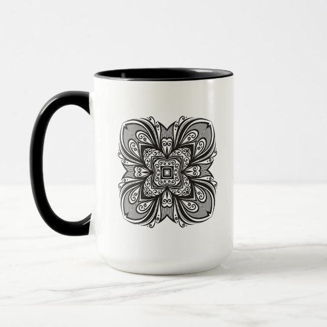 Caneca Quadrado preto de Deco inspirado (Esquerda)