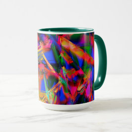 Caneca Quadrados torcidos com 'pinceladas' coloridas