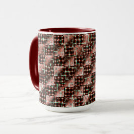 Caneca Quadrados vermelhos submetidos a mosaico estranho