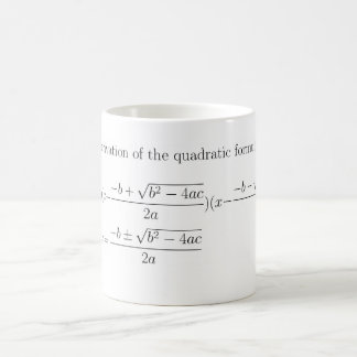 Caneca quadrática da fórmula da matemática