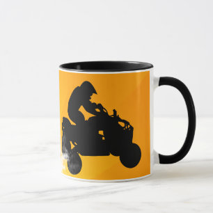 Caneca quadriláteros. por do sol alaranjado