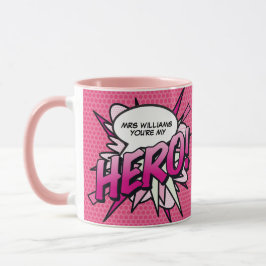 Caneca Quadrinho Personalizado Você é meu HERÓI Pop Art