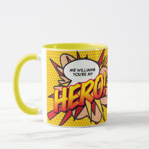 Caneca Quadrinho Personalizado Você é meu HERÓI Pop Art