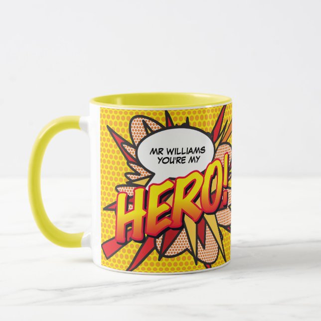 Caneca Quadrinho Personalizado Você é meu HERÓI Pop Art (Esquerda)
