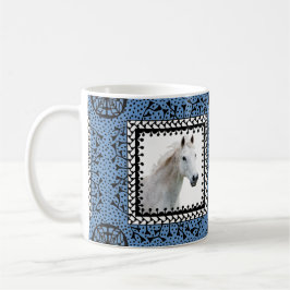Caneca quadro azul do cavalo