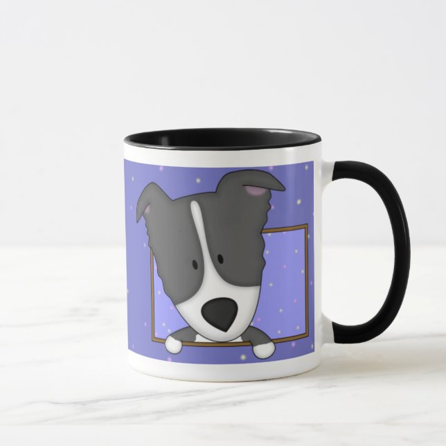Caneca quadro de border collie dos desenhos (Direita)