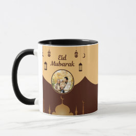 Caneca Quadro de Foto Eid Mubarak Arte de Silhueta de Mes