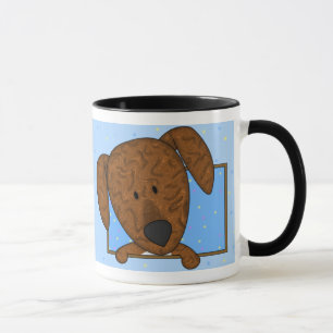 Caneca quadro do cão de Plott dos desenhos