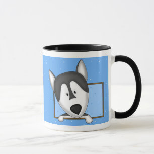 Caneca quadro do Malamute do Alasca dos desenhos