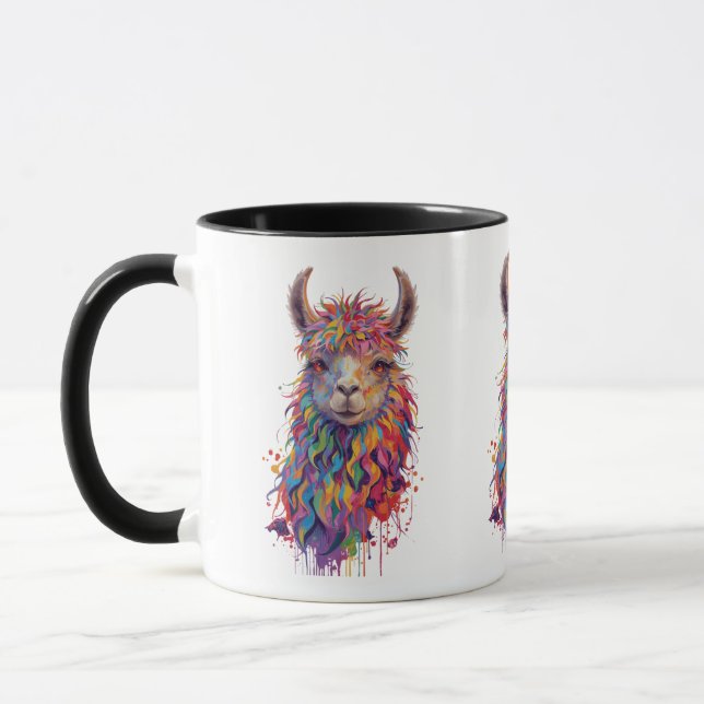 Caneca Quadro Whimsical Rainbow Llama (Esquerda)