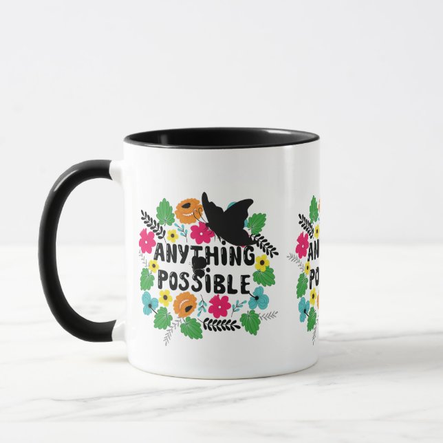 Caneca Qualquer coisa é possível Mug Motivacional (Esquerda)