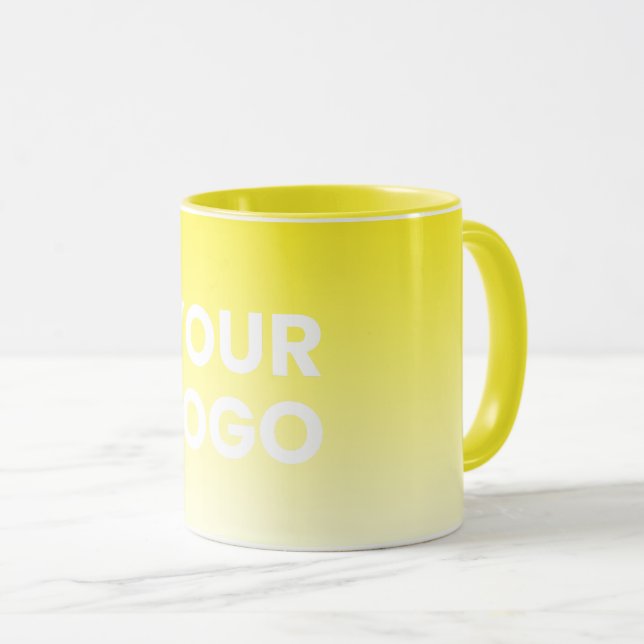 Caneca Qualquer Cor de Fundo | Gradiente Branco & Seu Log (Frente Esquerda)