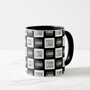 Caneca Qualquer dois logotipos ou imagens reproduzindo pa