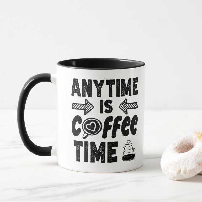 Caneca Qualquer Hora É Hora do Café Presente Legal para A (Com Donut)