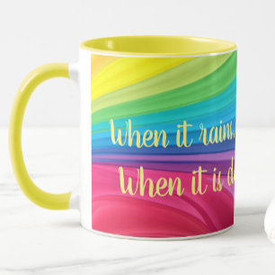 Caneca Quando Chove, Procure O Rainbows Adicionar Um Pres
