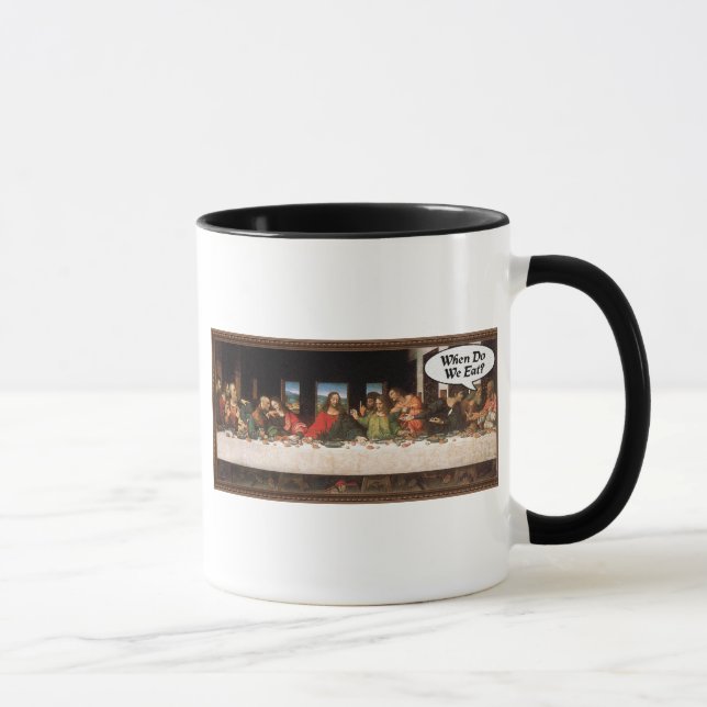 Caneca Quando Nós Comemos? - Última Ceia Engraçada de Fer (Direita)