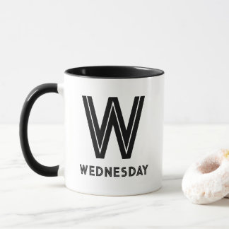 Caneca Quarta-Feira W Monograma Personalizado Com Combo P