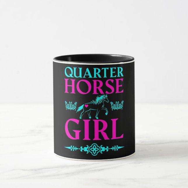 Caneca Quarter Horse Girl in Aqua and Pink (Centro)