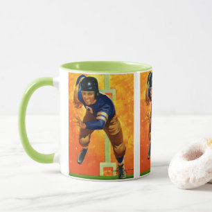 Caneca Quarterback do jogador de futebol do Vintage