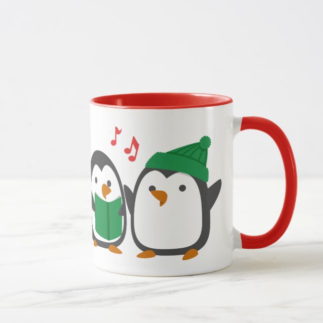 Caneca Quarteto de Barbearia de Pinguins de Natal (Direita)