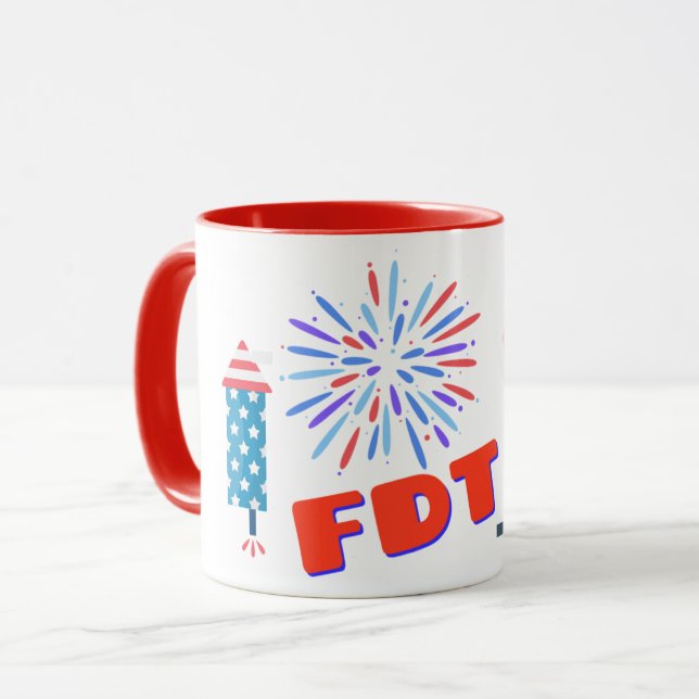 Caneca Quarto de julho do FDT Foxtrot Delta Tango (Frente Esquerda)
