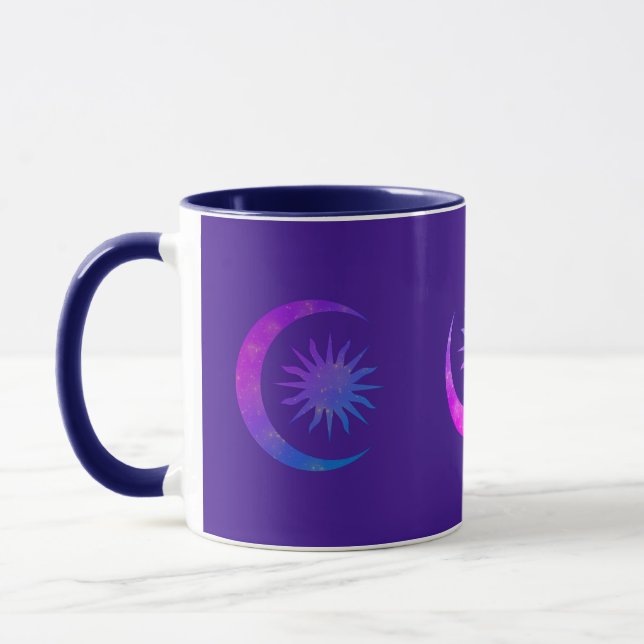 Caneca Quarto Zen Violeta Índigo Roxo Lua & Sol (Esquerda)