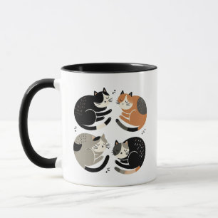 Caneca Quatro gatos dormindo em um círculo - Ritual Puro