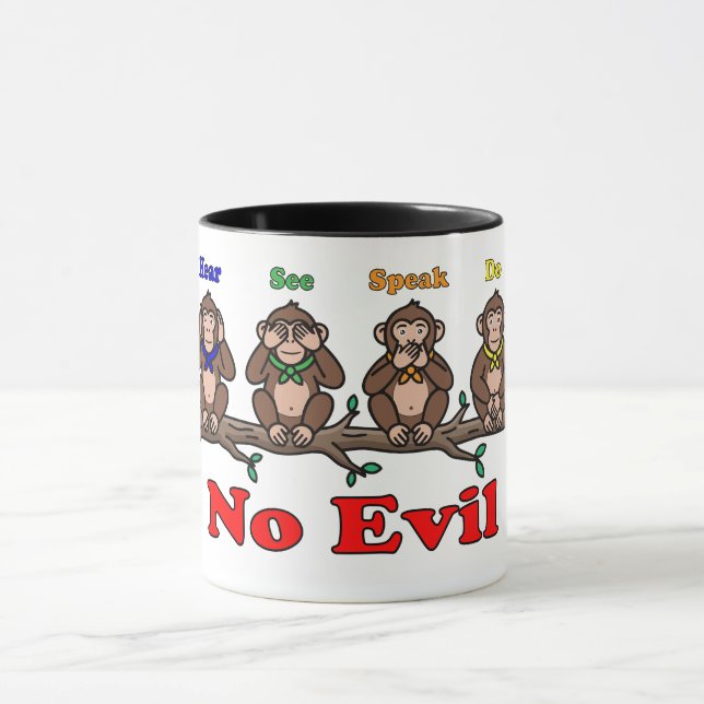 Caneca Quatro Macacos Sábios (Centro)