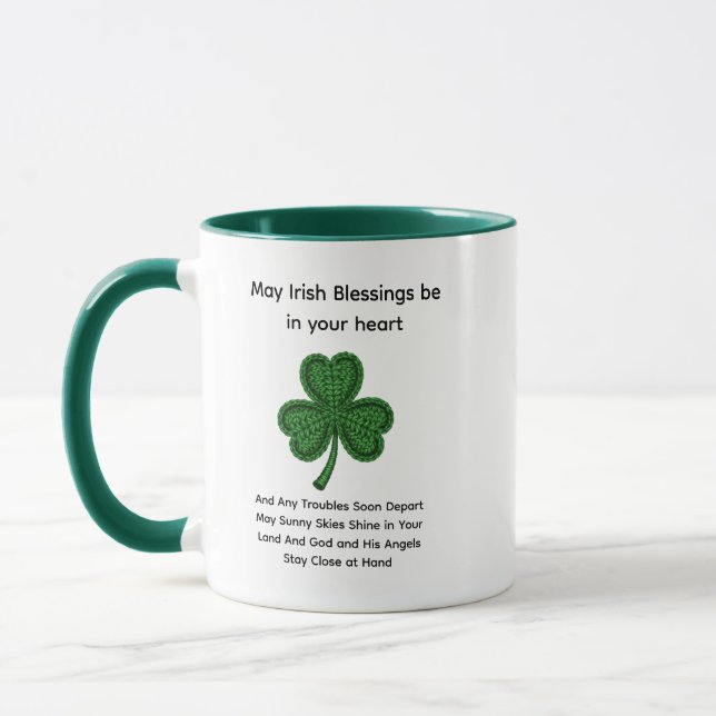 Caneca Que as Bênçãos Irlandesas Estejam no Seu Coração S (Esquerda)