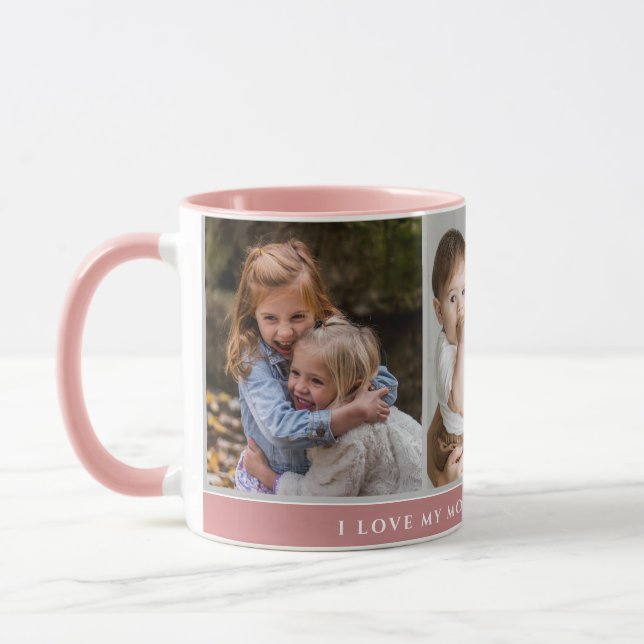 Caneca Que bom que te amo, mãe. Foto feliz do Dia de as m (Esquerda)